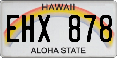 HI license plate EHX878