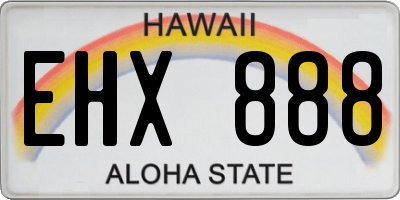 HI license plate EHX888
