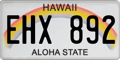 HI license plate EHX892