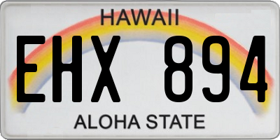 HI license plate EHX894