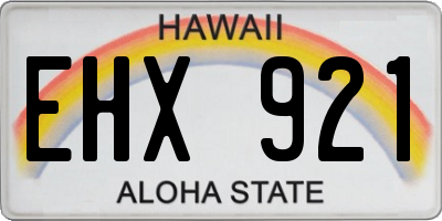 HI license plate EHX921