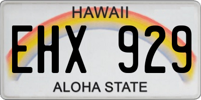 HI license plate EHX929