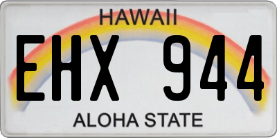 HI license plate EHX944