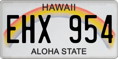 HI license plate EHX954