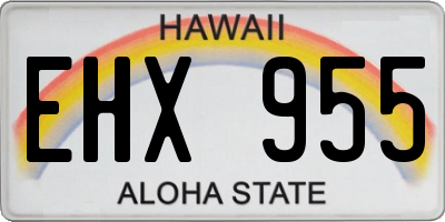 HI license plate EHX955