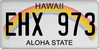 HI license plate EHX973