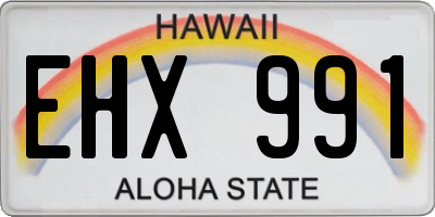 HI license plate EHX991