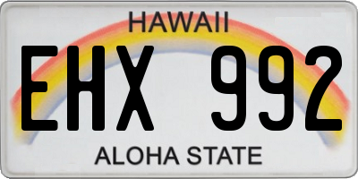 HI license plate EHX992