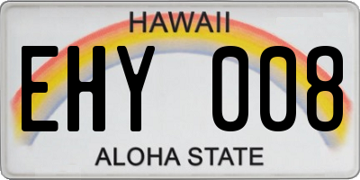 HI license plate EHY008
