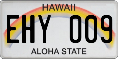 HI license plate EHY009
