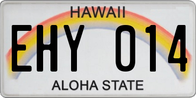 HI license plate EHY014
