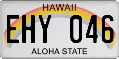 HI license plate EHY046