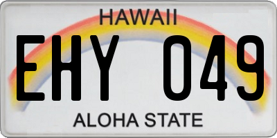 HI license plate EHY049