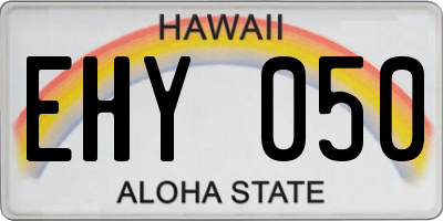 HI license plate EHY050
