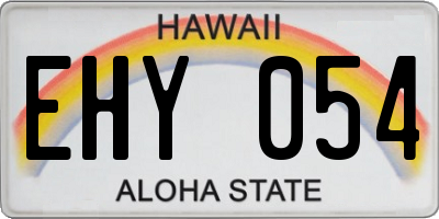 HI license plate EHY054