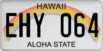 HI license plate EHY064