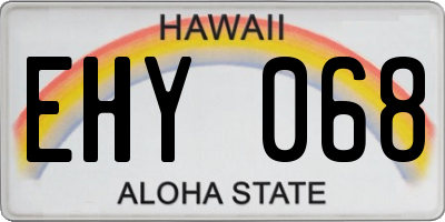 HI license plate EHY068
