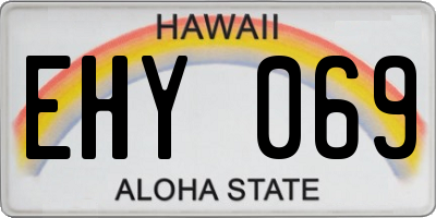 HI license plate EHY069