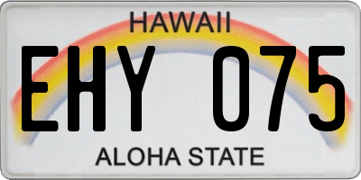 HI license plate EHY075