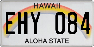 HI license plate EHY084