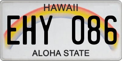 HI license plate EHY086