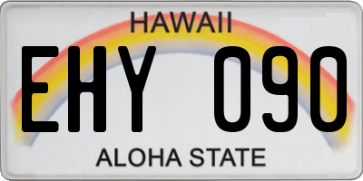 HI license plate EHY090