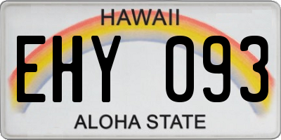 HI license plate EHY093