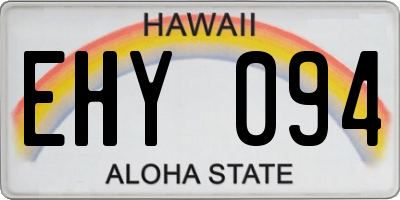 HI license plate EHY094