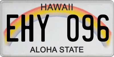 HI license plate EHY096