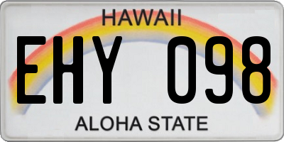 HI license plate EHY098