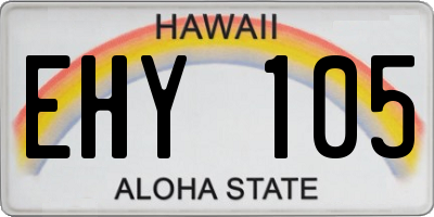 HI license plate EHY105
