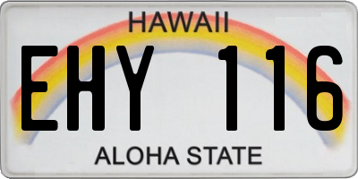 HI license plate EHY116