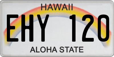 HI license plate EHY120