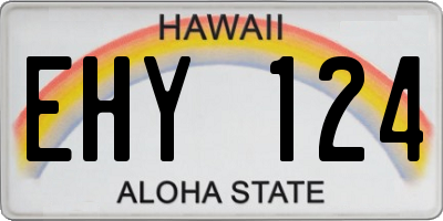 HI license plate EHY124