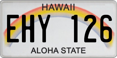 HI license plate EHY126