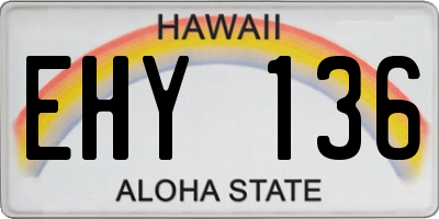 HI license plate EHY136