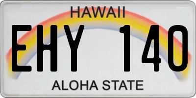 HI license plate EHY140