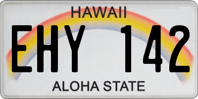 HI license plate EHY142
