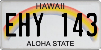 HI license plate EHY143