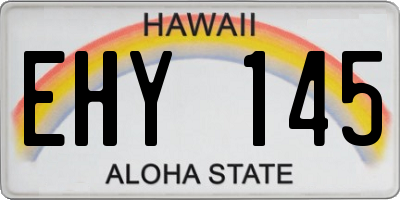HI license plate EHY145