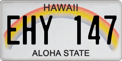 HI license plate EHY147