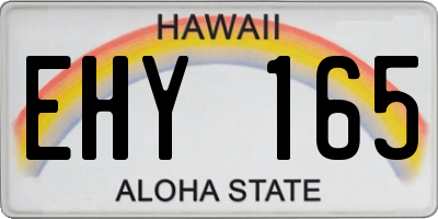 HI license plate EHY165