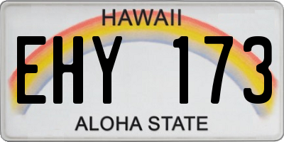 HI license plate EHY173