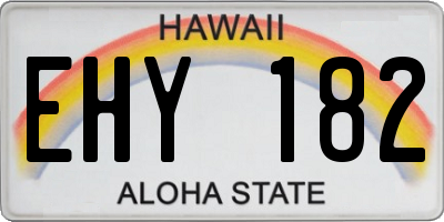 HI license plate EHY182