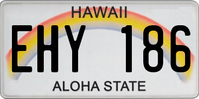 HI license plate EHY186