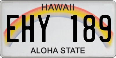 HI license plate EHY189
