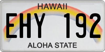 HI license plate EHY192