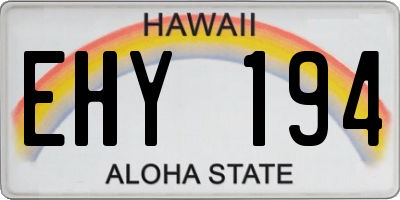 HI license plate EHY194