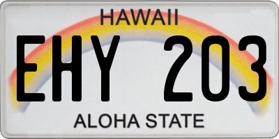 HI license plate EHY203