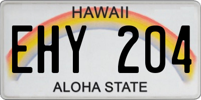 HI license plate EHY204